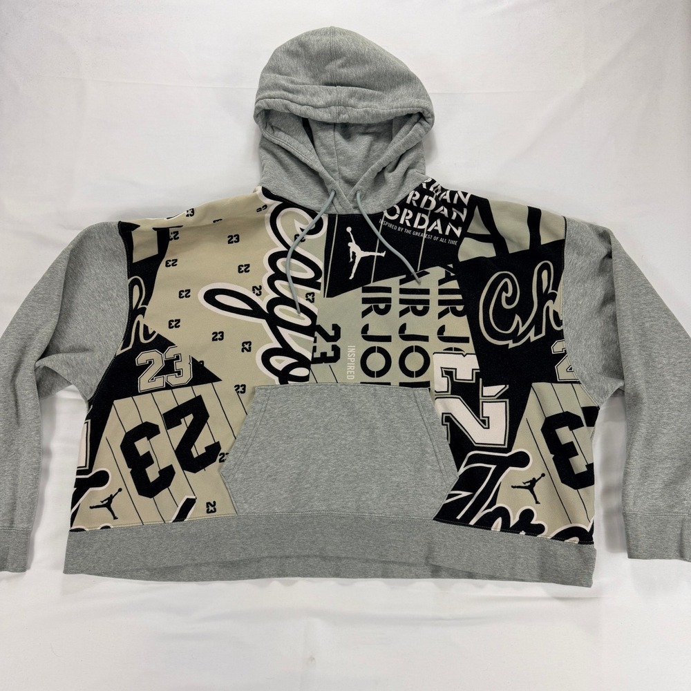 Jordan Jumpman Patchwork Hoodie 2XL Loose Fit Pullover‎ Graphic Streetwear